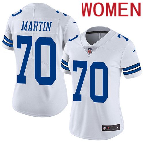 Women Dallas Cowboys 70 Zack Martin Nike White Vapor Limited NFL Jersey
